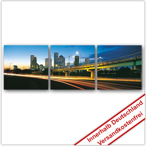 Leinwanddruck - Motive: Abend Skyline - 3 Teiler