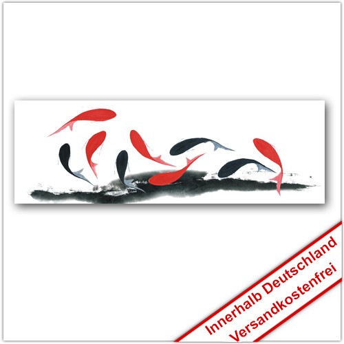 Leinwanddruck - Motive: Fische - schwarz und rot