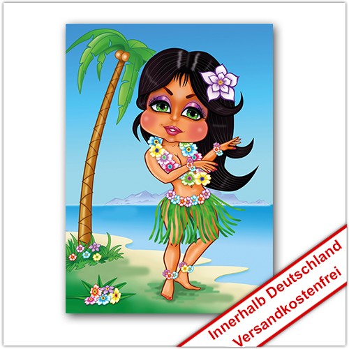 Leinwanddruck Motiv: Hawaii Mädchen