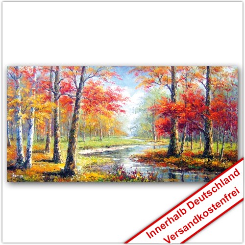 Leinwanddruck - Motive: Herbst Fluss