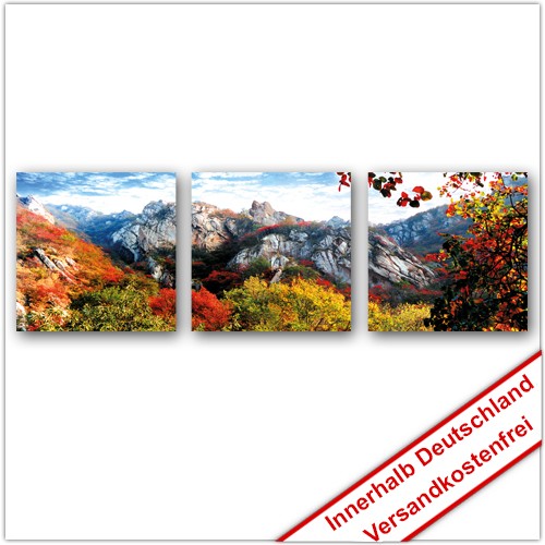 Leinwanddruck - Motive: Herbst Gebirge - 3 Teiler
