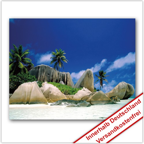 Leinwanddruck - Motive: Palmen Strand Felsen