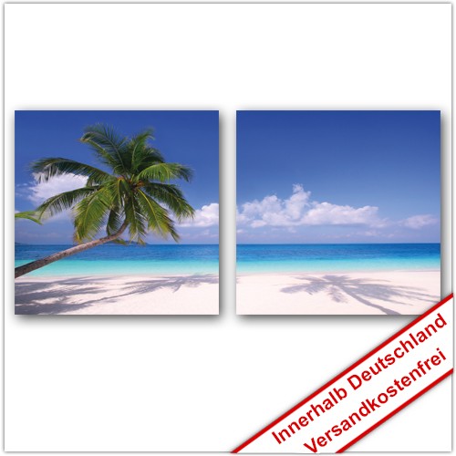 Leinwanddruck - Motive: Palmen Strand - 2 Teiler