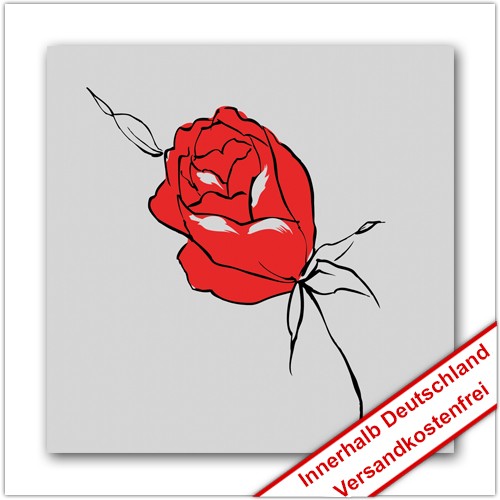 Leinwanddruck - Motive: Rose - Zeichnung 03