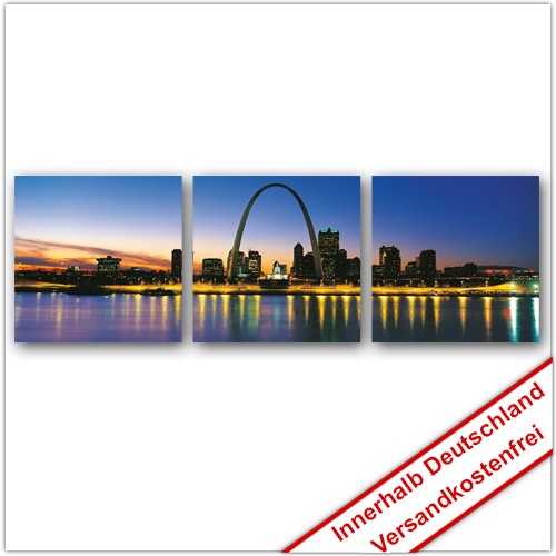 Leinwanddruck - Motive: Skyline Saint Louis - 3 Teiler