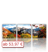 Leinwanddruck Motiv - Herbst Gebirge - 3 Teiler