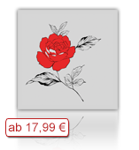 Leinwanddruck Motiv - Rose - Zeichnung 001