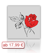 Leinwanddruck Motiv - Rose - Zeichnung 002